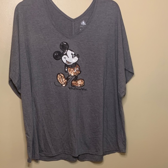 Disney Tops - Disney Parks Charcoal V-Neck Tee